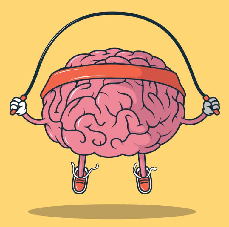 Jumping Rope Brain vector illustration