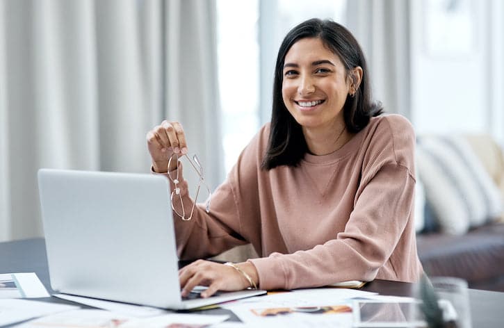 Woman upskilling herself digitally