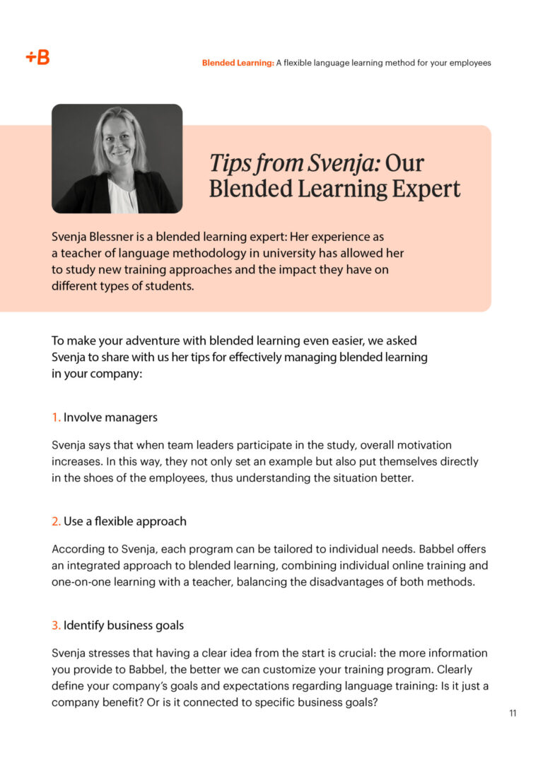 Blended Learning eBook for language learning